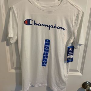 Champion Size Large Boys' Bright White Active Tee